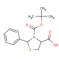 106086-10-6 3-[(2-methylpropan-2-yl)oxycarbonyl]-2-phenyl-1,3-thiazolidine-4-carboxylic acid chemical structure