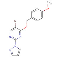 1343461-08-4 5-bromo-4-[(4-methoxyphenyl)methoxy]-2-pyrazol-1-ylpyrimidine chemical structure