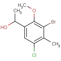 1382996-38-4 1-(3-bromo-5-chloro-2-methoxy-4-methylphenyl)ethanol chemical structure