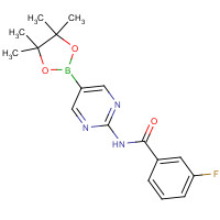 1094070-75-3 3-fluoro-N-[5-(4,4,5,5-tetramethyl-1,3,2-dioxaborolan-2-yl)pyrimidin-2-yl]benzamide chemical structure