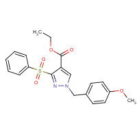 1235314-02-9 ethyl 3-(benzenesulfonyl)-1-[(4-methoxyphenyl)methyl]pyrazole-4-carboxylate chemical structure