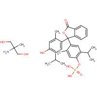 52279-66-0 2-amino-2-methylpropane-1,3-diol;[4-[1-(4-hydroxy-2-methyl-5-propan-2-ylphenyl)-3-oxo-2-benzofuran-1-yl]-5-methyl-2-propan-2-ylphenyl] dihydrogen phosphate chemical structure