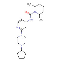 892866-82-9 N-[2-(4-cyclopentylpiperazin-1-yl)pyridin-4-yl]-2,6-dimethylpiperidine-1-carboxamide chemical structure