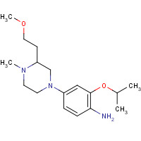 1462950-82-8 4-[3-(2-methoxyethyl)-4-methylpiperazin-1-yl]-2-propan-2-yloxyaniline chemical structure