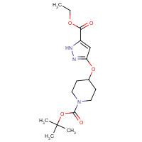 1192313-85-1 tert-butyl 4-[(5-ethoxycarbonyl-1H-pyrazol-3-yl)oxy]piperidine-1-carboxylate chemical structure