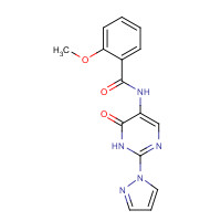 1343457-74-8 2-methoxy-N-(6-oxo-2-pyrazol-1-yl-1H-pyrimidin-5-yl)benzamide chemical structure