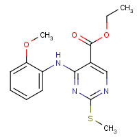 108123-24-6 ethyl 4-(2-methoxyanilino)-2-methylsulfanylpyrimidine-5-carboxylate chemical structure