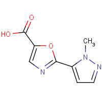 1202632-46-9 2-(2-methylpyrazol-3-yl)-1,3-oxazole-5-carboxylic acid chemical structure