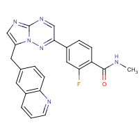 1029712-80-8 2-fluoro-N-methyl-4-[7-(quinolin-6-ylmethyl)imidazo[1,2-b][1,2,4]triazin-2-yl]benzamide chemical structure