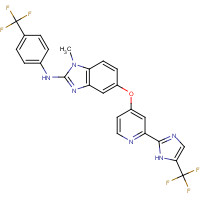 927880-90-8 1-methyl-5-[2-[5-(trifluoromethyl)-1H-imidazol-2-yl]pyridin-4-yl]oxy-N-[4-(trifluoromethyl)phenyl]benzimidazol-2-amine chemical structure
