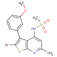 1312593-77-3 N-[2-bromo-3-(3-methoxyphenyl)-6-methylthieno[2,3-b]pyridin-4-yl]methanesulfonamide chemical structure