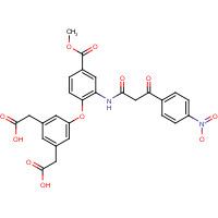 116933-03-0 2-[3-(carboxymethyl)-5-[4-methoxycarbonyl-2-[[3-(4-nitrophenyl)-3-oxopropanoyl]amino]phenoxy]phenyl]acetic acid chemical structure