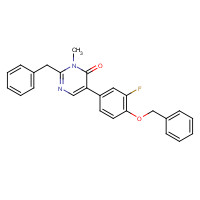 960299-04-1 2-benzyl-5-(3-fluoro-4-phenylmethoxyphenyl)-3-methylpyrimidin-4-one chemical structure
