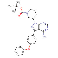 936563-86-9 tert-butyl 3-[4-amino-3-(4-phenoxyphenyl)pyrazolo[3,4-d]pyrimidin-1-yl]piperidine-1-carboxylate chemical structure
