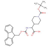 313051-96-6 2-(9H-fluoren-9-ylmethoxycarbonylamino)-2-[1-[(2-methylpropan-2-yl)oxycarbonyl]piperidin-4-yl]acetic acid chemical structure