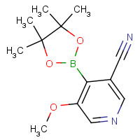 1247726-68-6 5-methoxy-4-(4,4,5,5-tetramethyl-1,3,2-dioxaborolan-2-yl)pyridine-3-carbonitrile chemical structure
