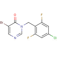 960298-45-7 5-bromo-3-[(4-chloro-2,6-difluorophenyl)methyl]pyrimidin-4-one chemical structure