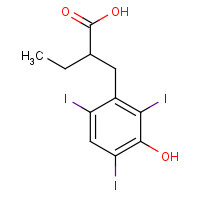 96-84-4 2-[(3-hydroxy-2,4,6-triiodophenyl)methyl]butanoic acid chemical structure