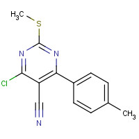 128640-74-4 4-chloro-6-(4-methylphenyl)-2-methylsulfanylpyrimidine-5-carbonitrile chemical structure