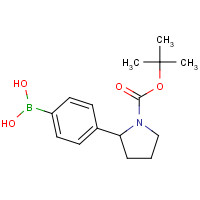 1027103-15-6 [4-[1-[(2-methylpropan-2-yl)oxycarbonyl]pyrrolidin-2-yl]phenyl]boronic acid chemical structure