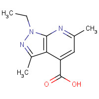 832743-11-0 1-ethyl-3,6-dimethylpyrazolo[3,4-b]pyridine-4-carboxylic acid chemical structure