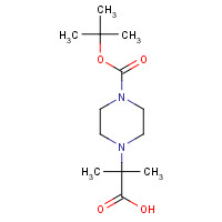 1240619-73-1 2-methyl-2-[4-[(2-methylpropan-2-yl)oxycarbonyl]piperazin-1-yl]propanoic acid chemical structure