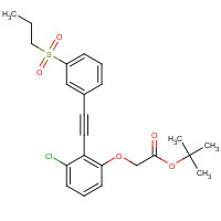 1240287-54-0 tert-butyl 2-[3-chloro-2-[2-(3-propylsulfonylphenyl)ethynyl]phenoxy]acetate chemical structure