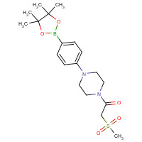 1415794-08-9 2-methylsulfonyl-1-[4-[4-(4,4,5,5-tetramethyl-1,3,2-dioxaborolan-2-yl)phenyl]piperazin-1-yl]ethanone chemical structure