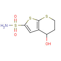 105951-34-6 4-hydroxy-5,6-dihydro-4H-thieno[2,3-b]thiopyran-2-sulfonamide chemical structure