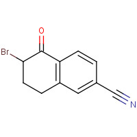 136080-84-7 6-bromo-5-oxo-7,8-dihydro-6H-naphthalene-2-carbonitrile chemical structure