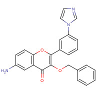 1187087-62-2 6-amino-2-(3-imidazol-1-ylphenyl)-3-phenylmethoxychromen-4-one chemical structure