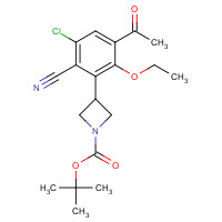 1382998-04-0 tert-butyl 3-(5-acetyl-3-chloro-2-cyano-6-ethoxyphenyl)azetidine-1-carboxylate chemical structure