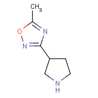 1225218-60-9 5-methyl-3-pyrrolidin-3-yl-1,2,4-oxadiazole chemical structure