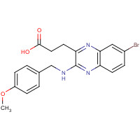 1309365-77-2 3-[7-bromo-3-[(4-methoxyphenyl)methylamino]quinoxalin-2-yl]propanoic acid chemical structure