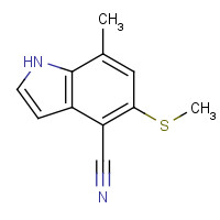 1481630-91-4 7-methyl-5-methylsulfanyl-1H-indole-4-carbonitrile chemical structure