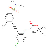 1240287-58-4 tert-butyl 2-[4-chloro-2-[2-[5-(dimethylsulfamoyl)-2-methylphenyl]ethynyl]phenoxy]acetate chemical structure