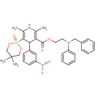 111011-63-3 2-(N-benzylanilino)ethyl 5-(5,5-dimethyl-2-oxo-1,3,2$l^{5}-dioxaphosphinan-2-yl)-2,6-dimethyl-4-(3-nitrophenyl)-1,4-dihydropyridine-3-carboxylate chemical structure