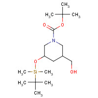 1266372-57-9 tert-butyl 3-[tert-butyl(dimethyl)silyl]oxy-5-(hydroxymethyl)piperidine-1-carboxylate chemical structure