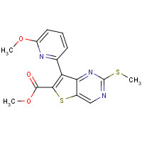 1462949-97-8 methyl 7-(6-methoxypyridin-2-yl)-2-methylsulfanylthieno[3,2-d]pyrimidine-6-carboxylate chemical structure