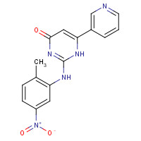 1026747-43-2 2-(2-methyl-5-nitroanilino)-6-pyridin-3-yl-1H-pyrimidin-4-one chemical structure