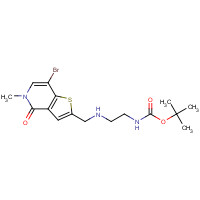 1610520-63-2 tert-butyl N-[2-[(7-bromo-5-methyl-4-oxothieno[3,2-c]pyridin-2-yl)methylamino]ethyl]carbamate chemical structure