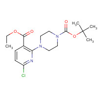 1201675-60-6 tert-butyl 4-(6-chloro-3-ethoxycarbonylpyridin-2-yl)piperazine-1-carboxylate chemical structure