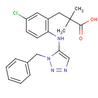 1611444-77-9 3-[2-[(3-benzyltriazol-4-yl)amino]-5-chlorophenyl]-2,2-dimethylpropanoic acid chemical structure