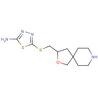 1263281-11-3 5-(2-oxa-8-azaspiro[4.5]decan-3-ylmethylsulfanyl)-1,3,4-thiadiazol-2-amine chemical structure