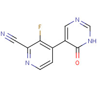 1428882-06-7 3-fluoro-4-(6-oxo-1H-pyrimidin-5-yl)pyridine-2-carbonitrile chemical structure