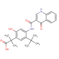 1246213-24-0 2-[5-tert-butyl-2-hydroxy-4-[(4-oxo-1H-quinoline-3-carbonyl)amino]phenyl]-2-methylpropanoic acid chemical structure