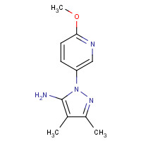 1335140-77-6 2-(6-methoxypyridin-3-yl)-4,5-dimethylpyrazol-3-amine chemical structure