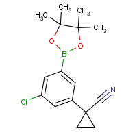 1256360-48-1 1-[3-chloro-5-(4,4,5,5-tetramethyl-1,3,2-dioxaborolan-2-yl)phenyl]cyclopropane-1-carbonitrile chemical structure