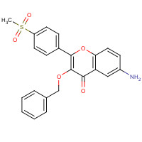 1187016-43-8 6-amino-2-(4-methylsulfonylphenyl)-3-phenylmethoxychromen-4-one chemical structure