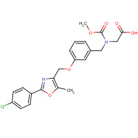 1000998-59-3 2-[[3-[[2-(4-chlorophenyl)-5-methyl-1,3-oxazol-4-yl]methoxy]phenyl]methyl-methoxycarbonylamino]acetic acid chemical structure